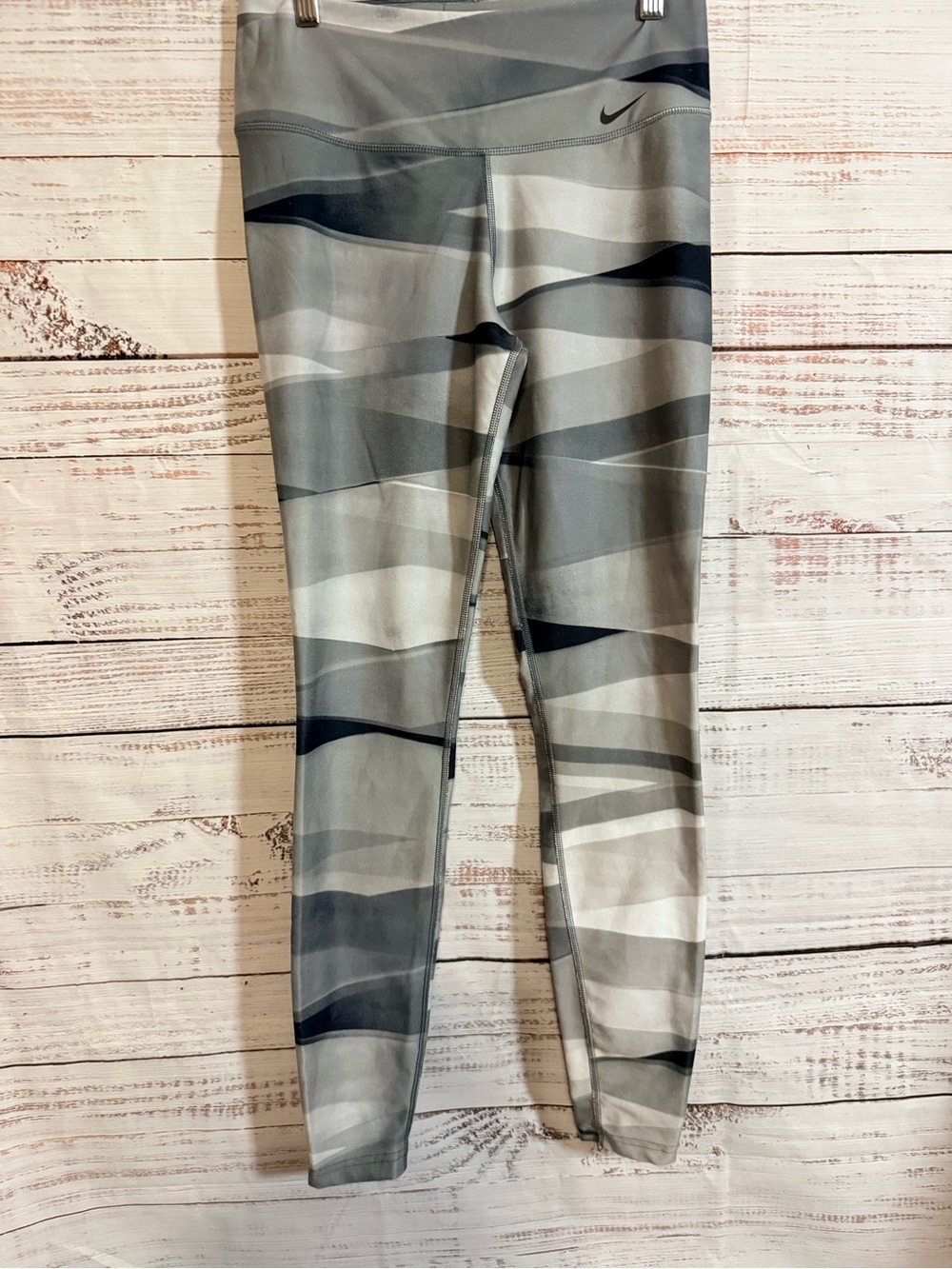 Nike Dry-Fit Power Legend Ribbon Wrap Training Tights Gray,White,Black Size S